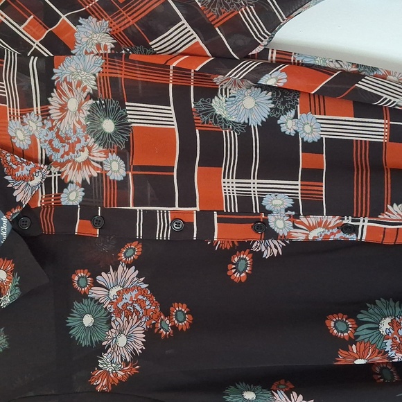 Modcloth XS Patterned Sheer Midi Shirtdress with Detached Slip & Tie Waist - Picture 3 of 6